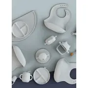 Furculita Si Lingura Babysteps   2in1, Silicon Alimentar 100%, Fara Bpa, Bps, Pvc Si Ftalati, Navy Pjbfl_n