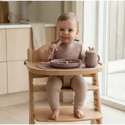 Furculita Si Lingura Babysteps   2in1, Silicon Alimentar 100%, Fara Bpa, Bps, Pvc Si Ftalati, Rose Pjbfl_r