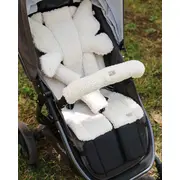 Insert Husa Carucior Sport Cu 2 Fete, Tesatura Teddy Crem Si In Gri Deschis Pjb41901