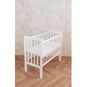 Patut Bebe Din Lemn Masiv, Patut Lateral Cu Inaltime Reglabila A Saltelei, Bedside Alb, 90 X 40 Cm Pjbscw