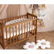 Patut Bebe Din Lemn Masiv, Patut Lateral Cu Inaltime Reglabila A Saltelei, Bedside Vintage, 90 X 40 Cm Pjbscv