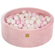 Piscina Uscata Cu 200 De Bile (alb, Roz Pastel) Meowbaby  , 90x30 Cm, Catifea Roz Deschis Pjbveo193