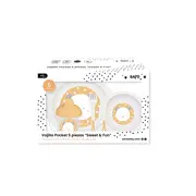 Set Complet De Masa, 5 Piese,   Giraffe Party,   Mustard Pjb52824