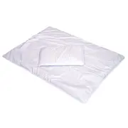 Set Pilota 135 X 100 Cm Si Perna 40 X 60 Cm Pentru Copii, Bumbac Satin Premium Si Umplutura Hipoalergenica Babysoft, Alb Pjb85682