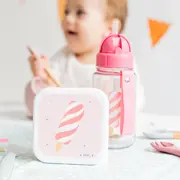 Sticla De Apa Pentru Copii, Cu Pai, Retractabila Anti-picurare, Transparenta, Reutilizabila, Din Tritan, Fara Bpa, Bidon, 400 Ml, Ice Cream Pjb74006