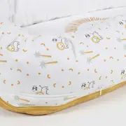 Suport De Dormit Babynest 2in1 Bara Protectie Patut Premium Bumbac, Nairobi Mustard 95x65x18 Cm Pjb29na41-048