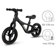 Bicicleta De Echilibru Fara Pedale Pentru Copii, Kidwell Jogo Black, 2.8 Kg, Roti Eva 28 Cm, Reglabila, 85,  130 Cm, Max. 30 Kg Pjbrobijog01a0
