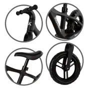 Bicicleta De Echilibru Fara Pedale Pentru Copii, Kidwell Jogo Black, 2.8 Kg, Roti Eva 28 Cm, Reglabila, 85,  130 Cm, Max. 30 Kg Pjbrobijog01a0