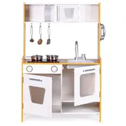 Bucatarie Din Lemn Pentru Copii Cu Lumini, Sunete Si Accesorii Metalice Pjbmwokn0117