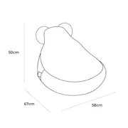 Fotoliu Tip Puf Pentru Copii Meowbaby   Churros Teddy Sako Bag ,   Pebble Beige, Material Certificat Oeko-tex Pjbcstpg001
