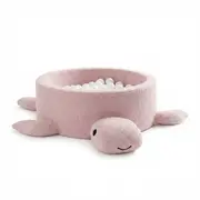 Piscina Cu Bile Boucle Pentru Copii Meowbaby   Turtle ,   Raspberry Glaze Pink, Fara Bile, Material Reciclat Certificat Oeko-tex Pjbmbsbaz21210ie