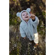 Salopeta Din Lana Merinos Pentru Bebelusi ,   Gray  Caldura Naturala , Zursulet De Plus,   0-6 Luni Pjbc9967