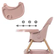Scaun De Masa 2in1 Pentru Bebelusi Si Copii, Pliabil, Karimi, Inaltime Ajustabila, Varsta 0-15 Kg, Centura De Siguranta In 5 Puncte, Depozitare Pjbkrwykar01a0