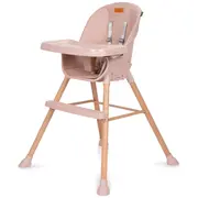 Scaun De Masa 4in1 Pentru Bebelusi Si Copii, Eatan Wood, Inaltime Ajustabila, Varsta 0-15 Kg, Centura De Siguranta In 5 Puncte, Depozitare, Roz Pjbkrwyeat01a0