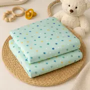 Set 2 Scutece Finet 100% Bumbac Pentru Bebelusi ,   70a 80 Cm ,   Starry Sky Mint Pjb098155668