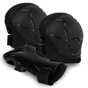 Set De Protectie Kidwell Trix, Genunchiere, Cotiere Si Palme, Marime M, 25-50 Kg, Black Pjbzeoctri01a2