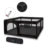 Tarc De Joaca Kidwell Fanko Negru 130x130 Cm   Spatiu Sigur, Modern Si Confortabil Pentru Copilul Tau Pjbkomofan03a4