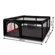 Tarc De Joaca Kidwell Fanko Negru 130x130 Cm   Spatiu Sigur, Modern Si Confortabil Pentru Copilul Tau Pjbkomofan03a4