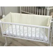 Aparatoare Patut 90x40 Cm, 170 Cm, Babysoft Hipoalergenica, Bumbac 100%, Model Cream  Protectie Sigura Si Confort Pjb85710