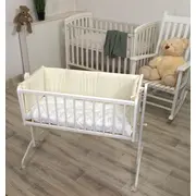 Aparatoare Patut 90x40 Cm, 170 Cm, Babysoft Hipoalergenica, Bumbac 100%, Model Cream  Protectie Sigura Si Confort Pjb85710
