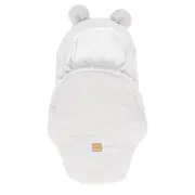 Baby Wrap With Bear Ears - Bearly Alb ,   Confort Si Siguranta Din Primele Clipe Pjbmbeot07