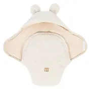 Baby Wrap With Bear Ears - Bearly Alb ,   Confort Si Siguranta Din Primele Clipe Pjbmbeot07