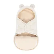 Baby Wrap With Bear Ears - Bearly Alb ,   Confort Si Siguranta Din Primele Clipe Pjbmbeot07