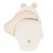 Baby Wrap With Bear Ears - Bearly Alb ,   Confort Si Siguranta Din Primele Clipe Pjbmbeot07