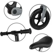 Bicicleta De Echilibru Fara Pedale Pentru Copii, Pliabila, Kidwell Flex Black, Ultra Usoara 2.9 Kg, Roti Eva 29 Cm, Reglabila, 80,  120 Cm, Max. 30 Kg Pjbrobifle01a1