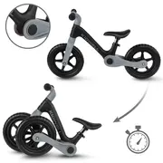 Bicicleta De Echilibru Fara Pedale Pentru Copii, Pliabila, Kidwell Flex Black, Ultra Usoara 2.9 Kg, Roti Eva 29 Cm, Reglabila, 80,  120 Cm, Max. 30 Kg Pjbrobifle01a1