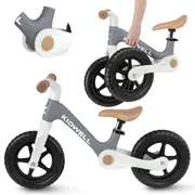 Bicicleta De Echilibru Fara Pedale Pentru Copii, Pliabila, Kidwell Flex Gray, Ultra Usoara 2.9 Kg, Roti Eva 29 Cm, Reglabila, 80,  120 Cm, Max. 30 Kg Pjbrobifle04a1
