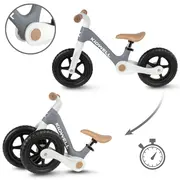 Bicicleta De Echilibru Fara Pedale Pentru Copii, Pliabila, Kidwell Flex Gray, Ultra Usoara 2.9 Kg, Roti Eva 29 Cm, Reglabila, 80,  120 Cm, Max. 30 Kg Pjbrobifle04a1