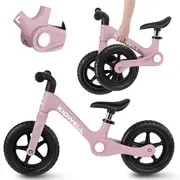 Bicicleta De Echilibru Fara Pedale Pentru Copii, Pliabila, Kidwell Flex Pink, Ultra Usoara 2.9 Kg, Roti Eva 29 Cm, Reglabila, 80,  120 Cm, Max. 30 Kg Pjbrobifle02a1