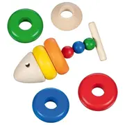 Joc educativ de sortare din lemn piramide, de la 2 ani - okegoki58301