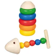 Joc educativ de sortare din lemn piramide, de la 2 ani - okegoki58301