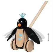 Jucarie de impins din lemn, pinguinul paul, de la 18 luni - okegoki54840