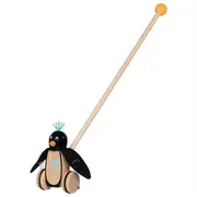 Jucarie de impins din lemn, pinguinul paul, de la 18 luni - okegoki54840