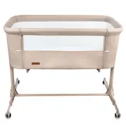 Patut Cu Leganare Cullami, Co-sleeper 2 In 1, Cu Laterala Culisanta, Cu Setare Unghiulara, Cu Roti, Reglabil In 6 Pozitii Pe Inaltime, Beige Pjblodonal02a0