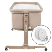 Patut Cu Leganare Cullami, Co-sleeper 2 In 1, Cu Laterala Culisanta, Cu Setare Unghiulara, Cu Roti, Reglabil In 6 Pozitii Pe Inaltime, Beige Pjblodonal02a0