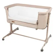 Patut Cu Leganare Cullami, Co-sleeper 2 In 1, Cu Laterala Culisanta, Cu Setare Unghiulara, Cu Roti, Reglabil In 6 Pozitii Pe Inaltime, Beige Pjblodonal02a0