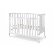 Patut Din Lemn Bambi Alb 120a 60 Cm Laterala Culisanta    Roti Cu Blocare    Protectie Silicon Pentru Dentitie    En 716-1 Pjbbambi120_w