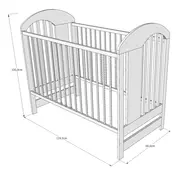 Patut Din Lemn Pentru Copii Tymon Alb 120a 60 Cm Somiera Reglabila    3 Bare Laterale Detasabile    Design Modern    0,  4 Ani Pjbtymon_w
