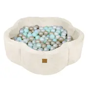 Piscina Cu Bile Meowbaby   ,   Aesthetic Ecru Flower, Spuma Moale, Ecru, Personalizabila Cu Bile La Alegere Pjbbafbh00