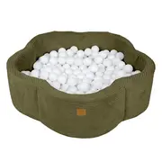 Piscina Cu Bile Meowbaby   ,   Aesthetic Khaki Flower, Spuma Moale, Personalizabila Cu Bile La Alegere Pjbbafog00