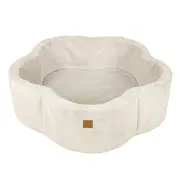 Piscina Cu Bile Meowbaby   ,   Aesthetic Vanilla Flower, Spuma Moale, Ecru, Personalizabila Cu Bile La Alegere Pjbbafw00