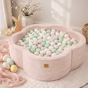 Piscina Cu Bile Meowbaby    Blush Garden ,   Aesthetic Pink Flower, Spuma Moale, Roz Pudrat, 200 Bile Incluse Pjbbafop00-4265