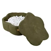 Piscina Cu Bile Meowbaby   Safari Baby ,   Aesthetic Khaki Flower, Spuma Moale, 200 Bile Incluse Pjbbafog00-4046