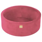 Piscina Cu Bile Rotunda Meowbaby   Velvet Rosu Zmeura 90x30 Cm, Cu 200 Bile: Auriu Bej Alb Perlat Burguni Perlat Pjbmvebao2124476