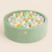 Piscina Cu Bile Rotunda Meowbaby   Velvet Sage Olive 90x30 Cm, Cu 200 Bile Pjbveo-pdww00-342
