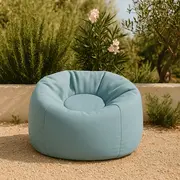 Puf Premium Copii Meowbaby   Floreo Cloudberry Sky Blue ,   Bean Bag Indoor  Outdoor Pentru Relaxare Si Joaca Pjbmopuf67